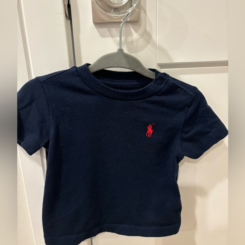 RALPH LAUREN-Baby Boys Cotton Crewneck Embroidered Pony T-Shirt Size 3M
